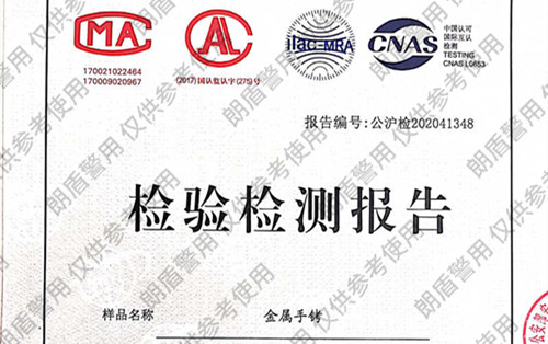 新标手铐检测报告