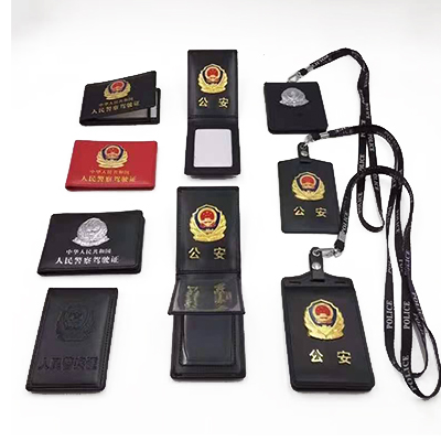 警用皮套纯头层真牛皮警察多功能证件夹