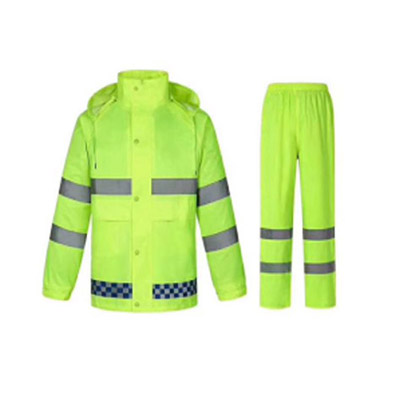 朗盾荧光黄交警执勤雨衣（有检测报告）
