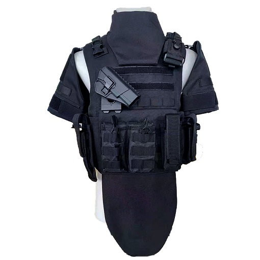 黑色全防护战术防弹衣